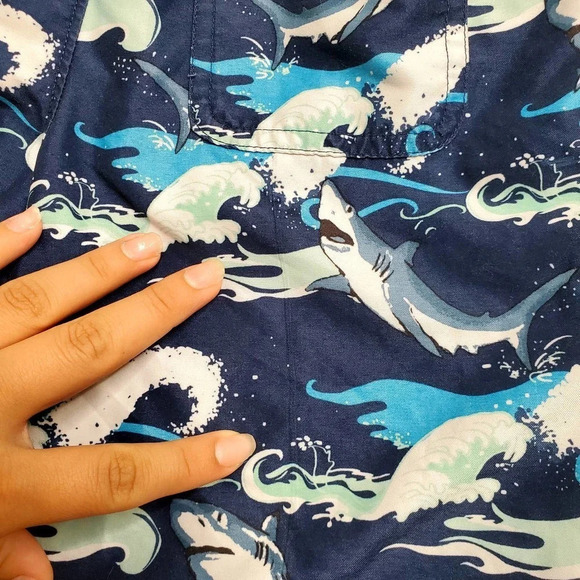 Wonder Nation Blue Shark Prink Swim Trunks - Picture 6 of 8